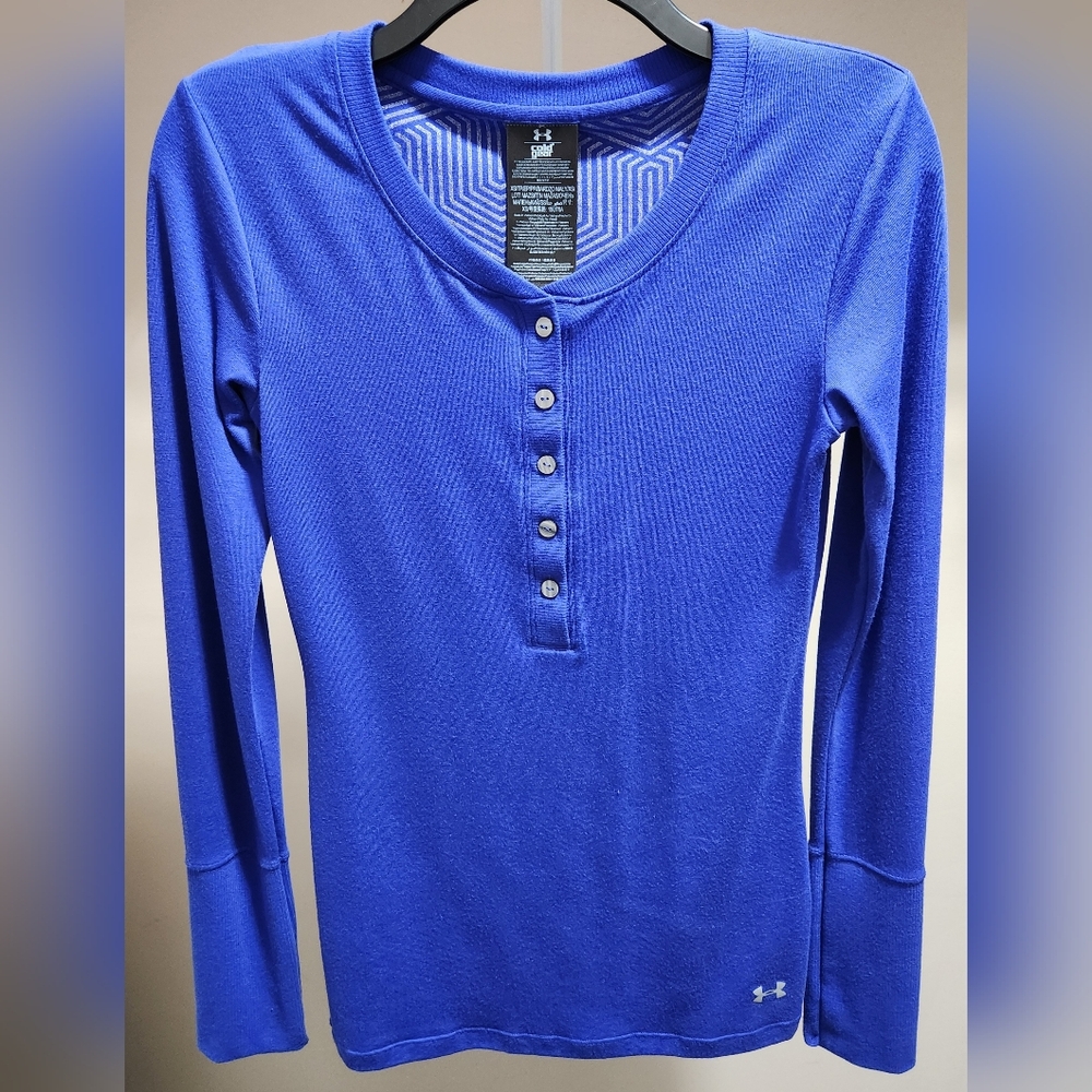 Under Armour Blue Fitted Long Sleeve Button Down